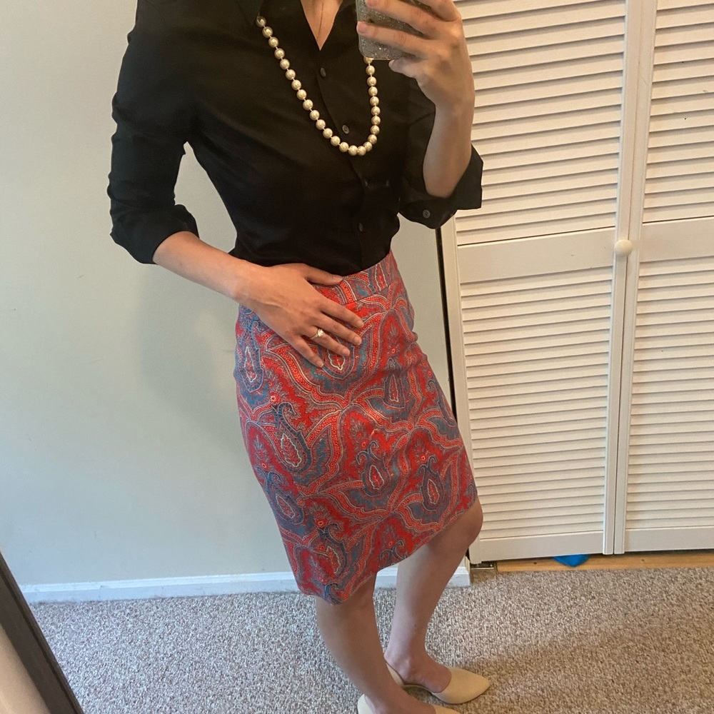 J Crew Paisley Pencil Skirt No. 2